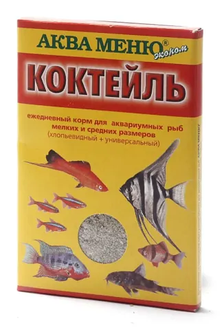 Аква Меню Коктейль хлопья для аквариумных рыб