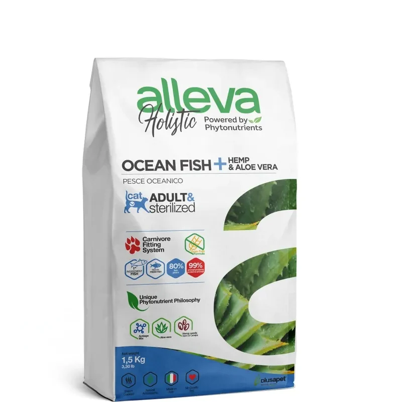 Alleva Holistic с океанической рыбой, коноплей и алое вера