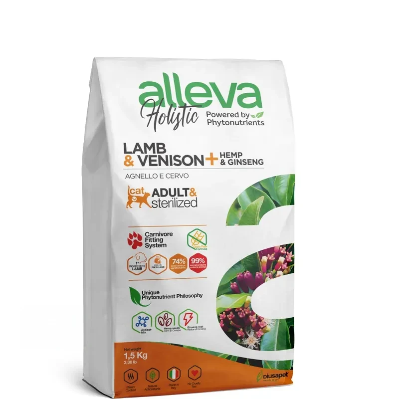 Alleva Holistic с ягнёнком, олениной, коноплей и женьшенем