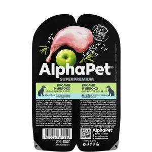 AlphaPet влажный корм с кроликом и яблоком