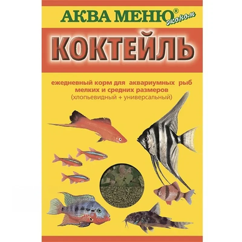 Aquamenu Коктейль хлопья универсальный корм
