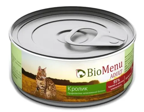 BioMenu adult cat паштет с кроликом