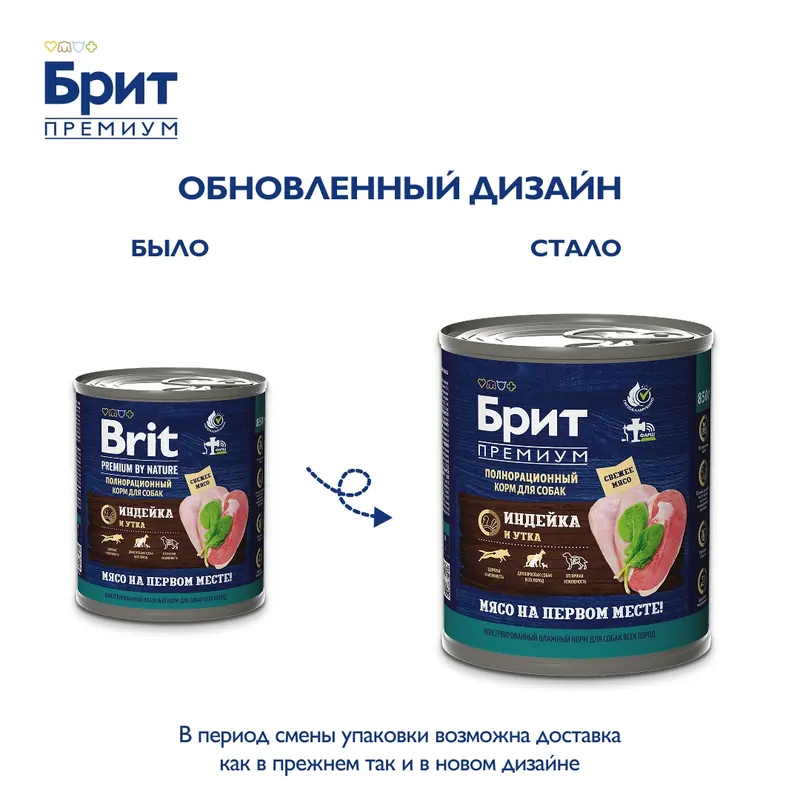 Brit Premium консервы с индейкой и уткой для собак