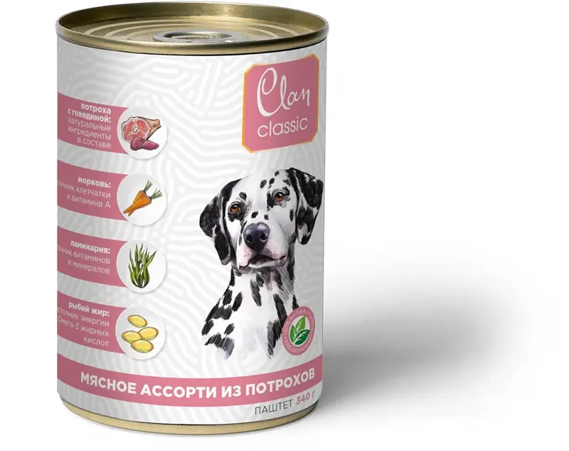 Clan Classic паштет для собак мясное ассорти из потрохов