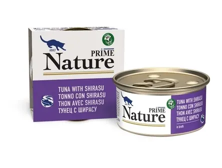 Prime Nature для кошек с тунцом и ширасу в бульоне
