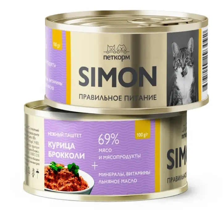 Simon для котят паштет с курицей и брокколи