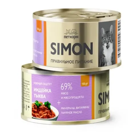 Simon паштет с индейкой и тыквой для взрослых кошек