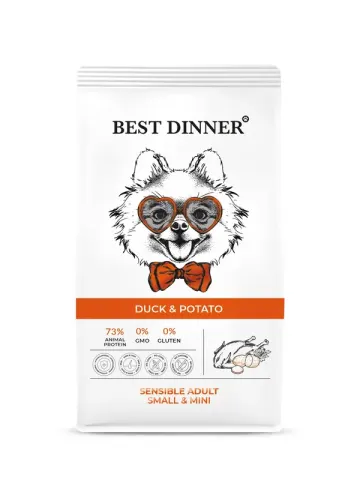 Best Dinner с уткой и картофелем для малых пород