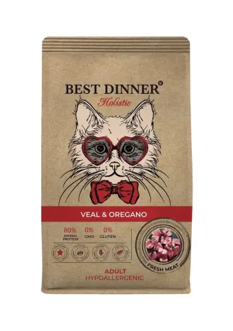 Best Dinner для взрослых кошек с телятиной и орегано