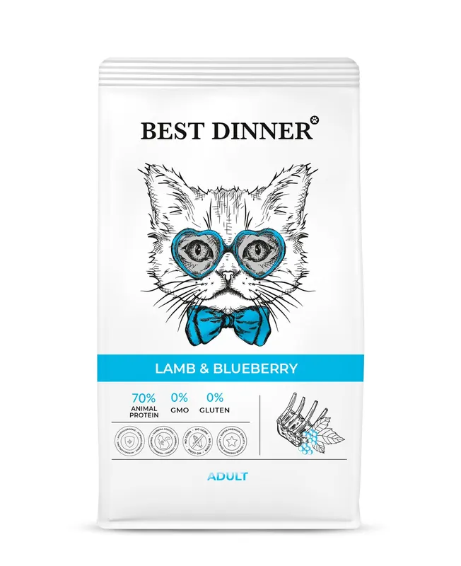 Best Dinner с ягнёнком и голубикой для взрослых кошек