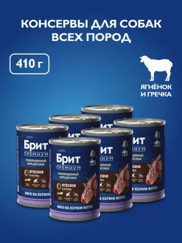 Brit консервы с ягнёнком и гречкой для чувствительного пищеварения