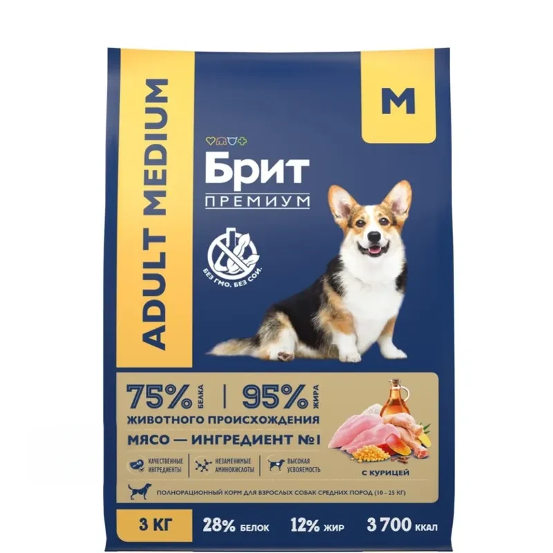 Brit Premium Adult Medium с курицей
