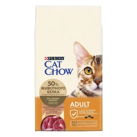 Cat Chow Adult с домашней птицей и уткой
