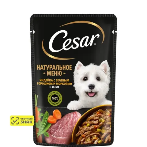 Cesar влажный корм с индейкой, горохом и морковью