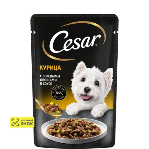 Cesar влажный корм для собак курица с зелёными овощами