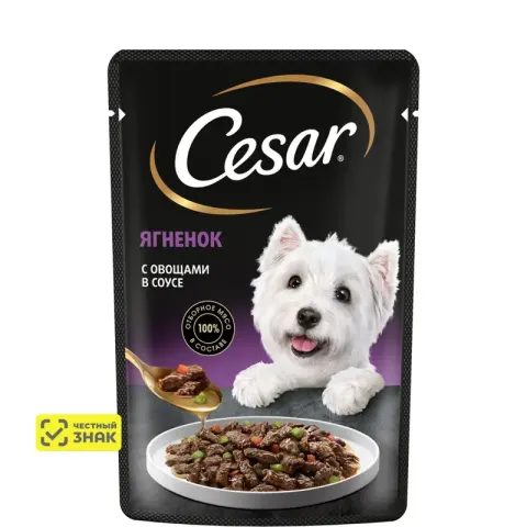 Cesar влажный корм для собак, ягнёнок с овощами