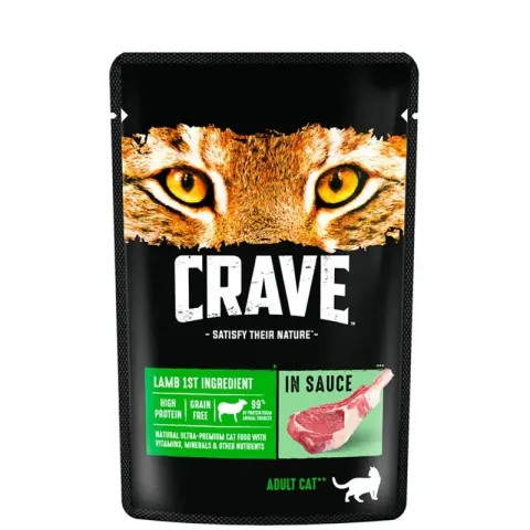Crave влажный корм для кошек с ягнёнком в соусе