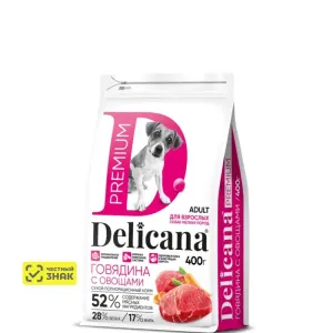 DELICANA Premium для мелких пород с говядиной и овощами