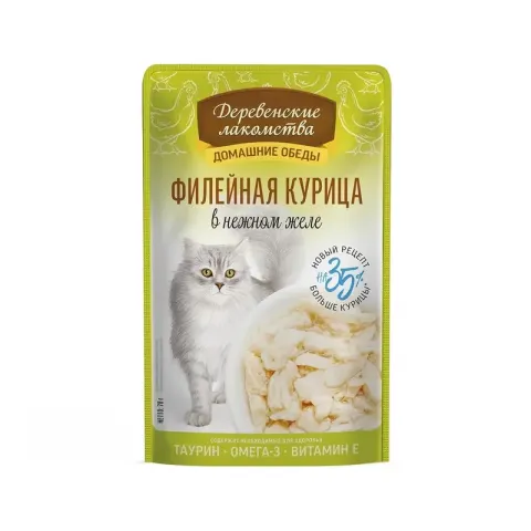 Деревенские лакомства Филейная курица в желе для кошек