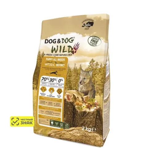 Dog & Dog Wild Natural Instinct для щенков с лососем и уткой