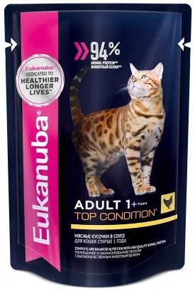 Eukanuba Adult Top Condition влажный с курицей для кошек