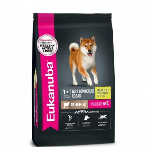 Eukanuba для взрослых собак мелких и средних пород с ягнёнком