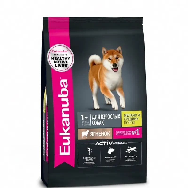 Eukanuba для взрослых собак мелких и средних пород с ягнёнком