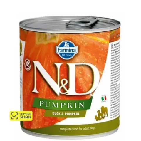 Farmina N&D Pumpkin с уткой и тыквой для собак