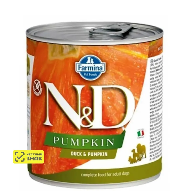 Farmina N&D Pumpkin с уткой и тыквой для собак