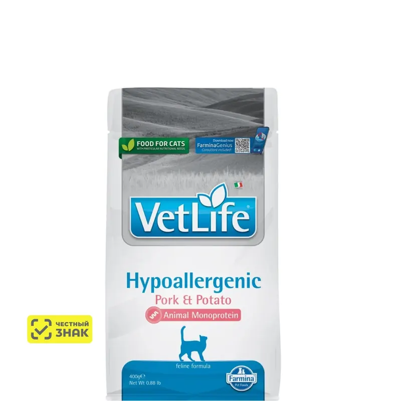 Farmina Vet Life Hypoallergenic свинина с картофелем для кошек