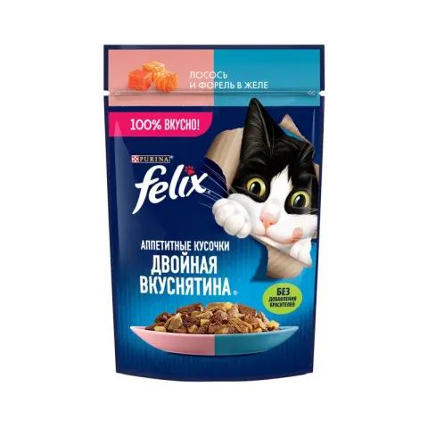 Felix Двойная вкуснятина с лососем и форелью в желе