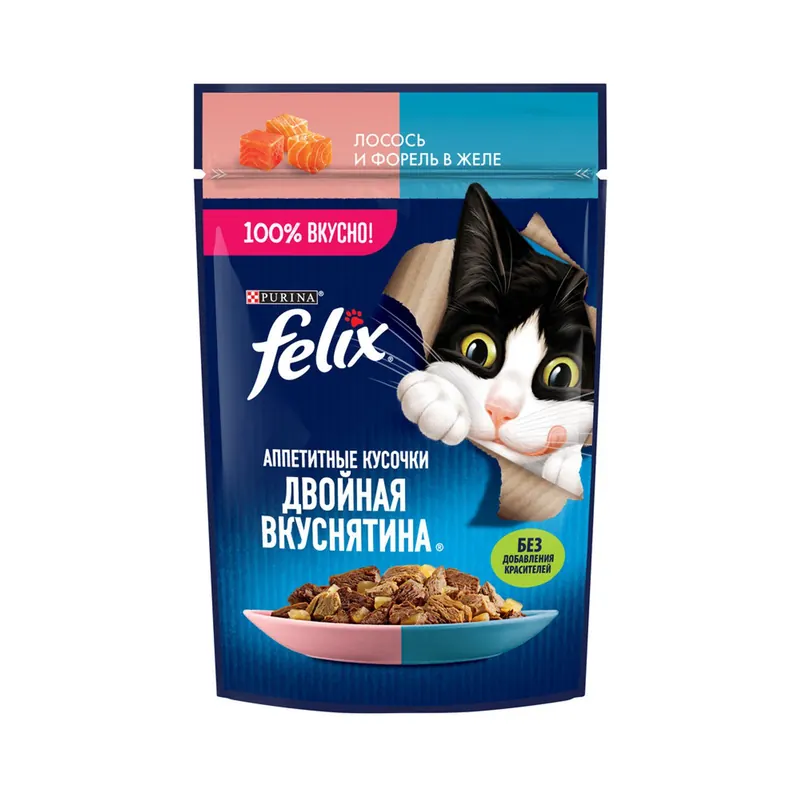 Felix Двойная вкуснятина с лососем и форелью в желе