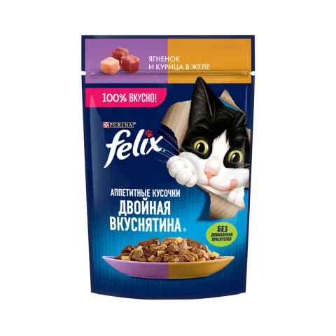 Felix Двойная Вкуснятина с ягнёнком и курицей в желе