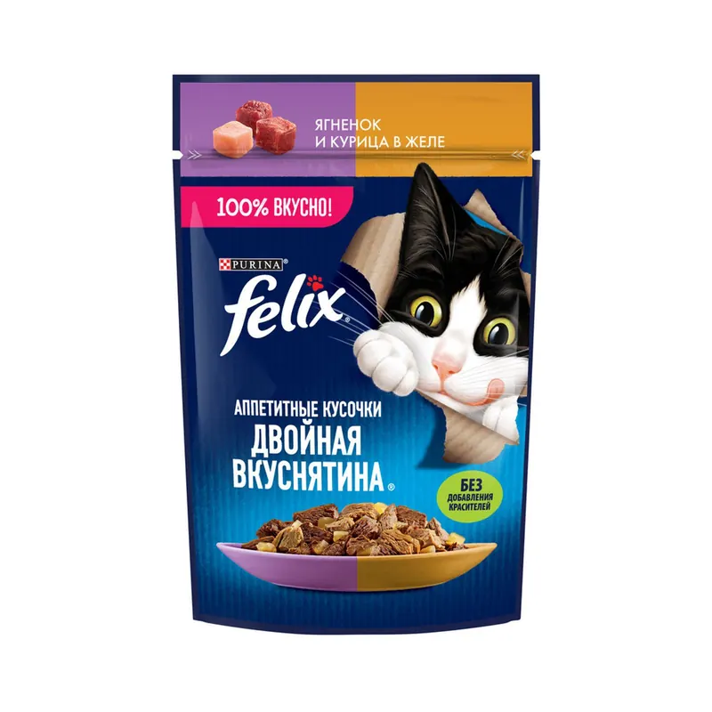 Felix Двойная Вкуснятина с ягнёнком и курицей в желе