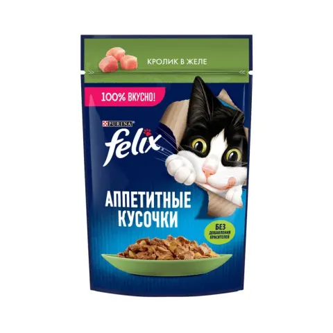 Felix Аппетитные кусочки с кроликом в желе