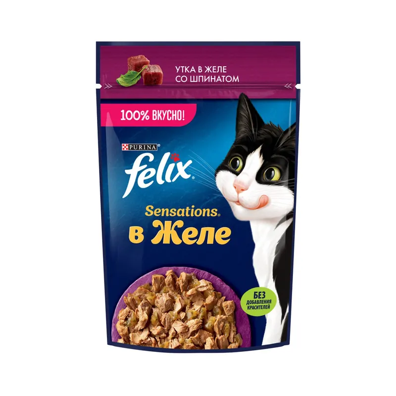 Felix Sensations с уткой в желе со шпинатом