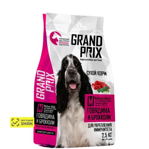 GRAND PRIX Medium Adult с говядиной и брокколи