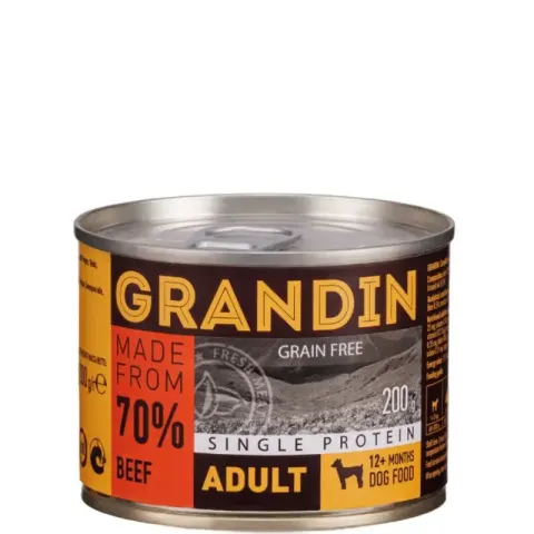 Grandin Adult влажный с говядиной и льняным маслом