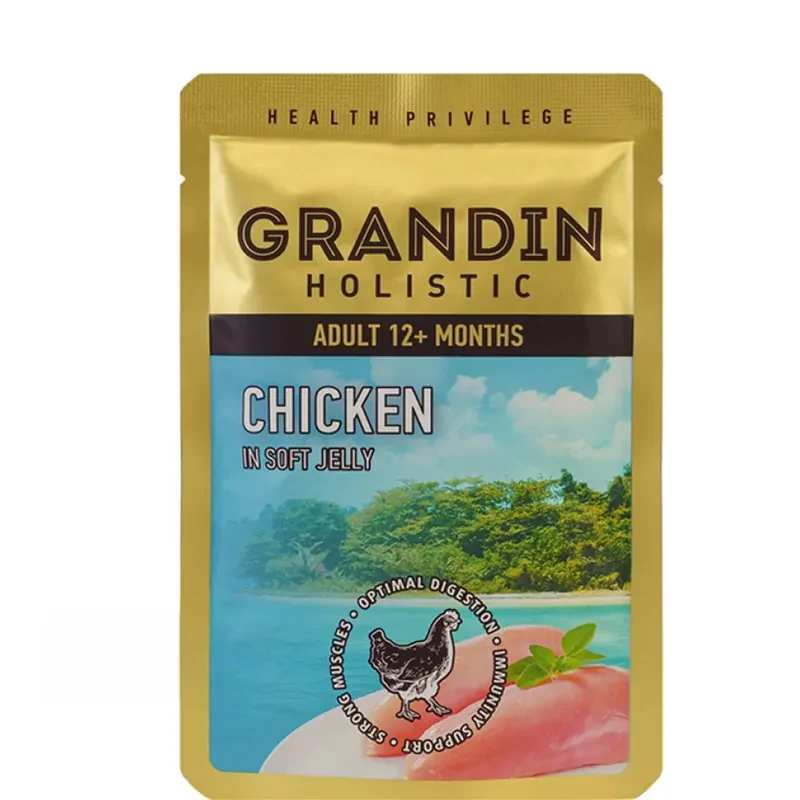 Grandin пауч для кошек с курицей в нежном желе