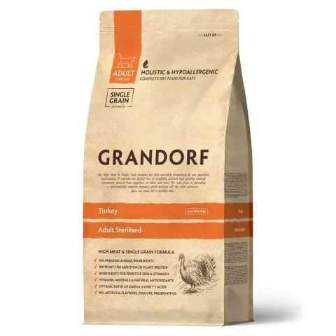 Grandorf Cat Turkey Sterilised с индейкой