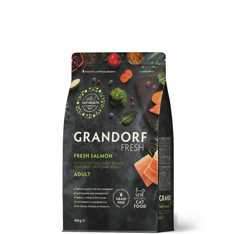 Grandorf Fresh Adult с лососем и бататом — гипоаллергенный