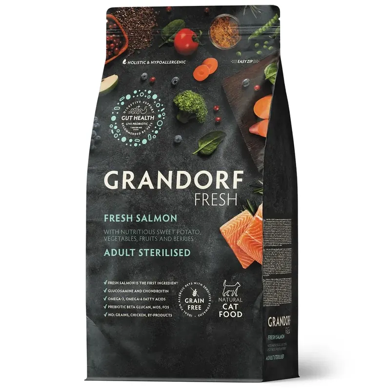 Grandorf Fresh Cat Salmon Sterilised индейка с бататом