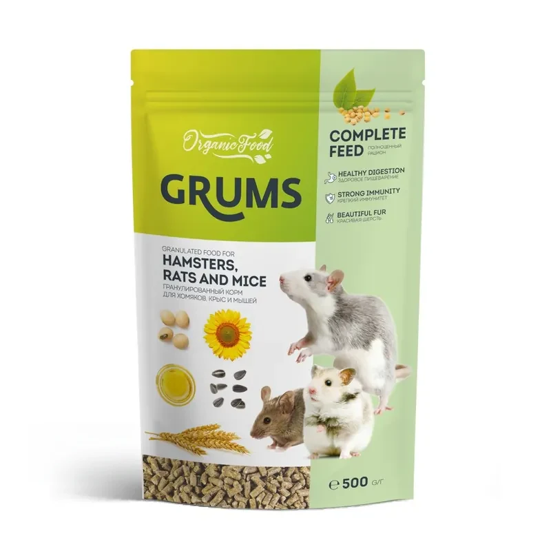 GRUMS гранулированный корм для хомяков, крыс и мышей