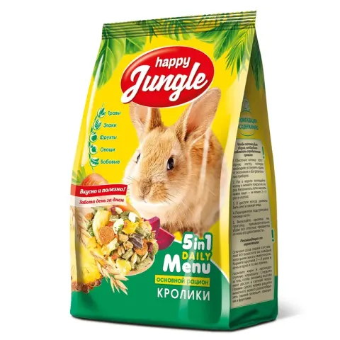 Happy Jungle корм для кроликов с травяными гранулами