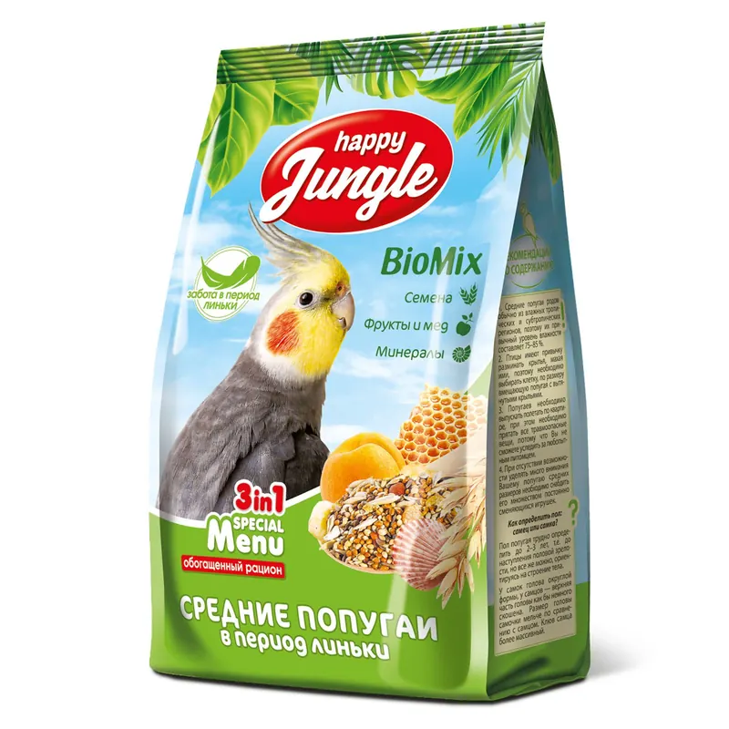 Happy Jungle для средних попугаев при линьке