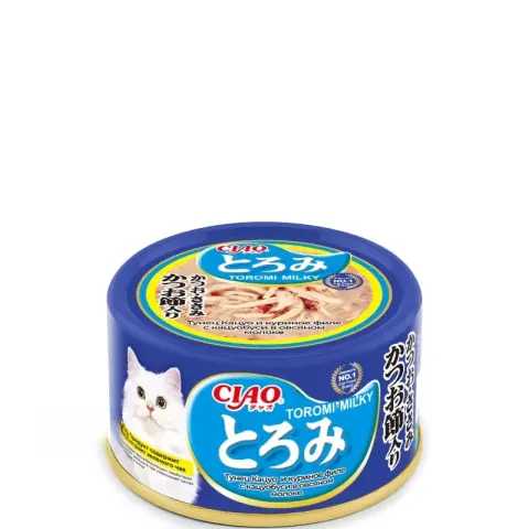 INABA CIAO Toromi тунец кацуо и куриное филе в овсяном молоке