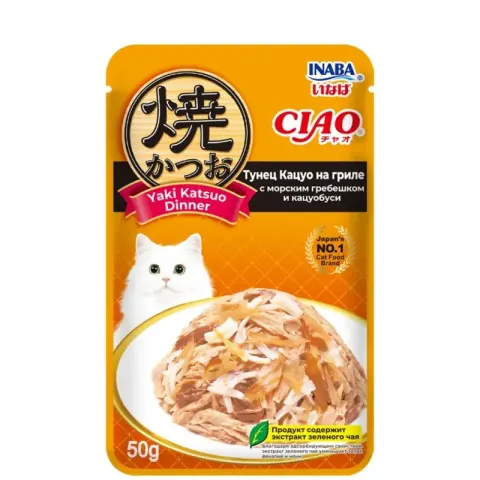 INABA CIAO Yaki Katsuo тунец на гриле с гребешком и кацуобуси