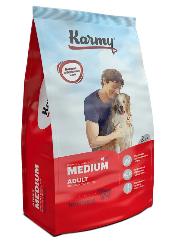Karmy Adult Medium с индейкой для собак средних пород