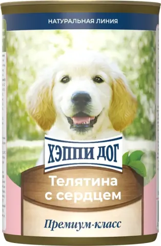 Happy Dog Натуральная Линия для щенков с телятиной и сердцем
