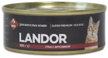 Landor Cat влажный с уткой и брусникой